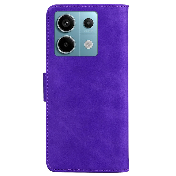 For Xiaomi Redmi Note 13 Pro 5G Skin Feel Pure Color Flip Leather Phone Case(Purple) - Note 13 Pro Cases by buy2fix | Online Shopping UK | buy2fix