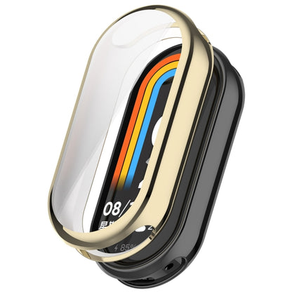 For Xiaomi Mi Band 8 Full Coverage TPU Electroplating Watch Protective Case(Light Gold) - Watch Cases by buy2fix | Online Shopping UK | buy2fix