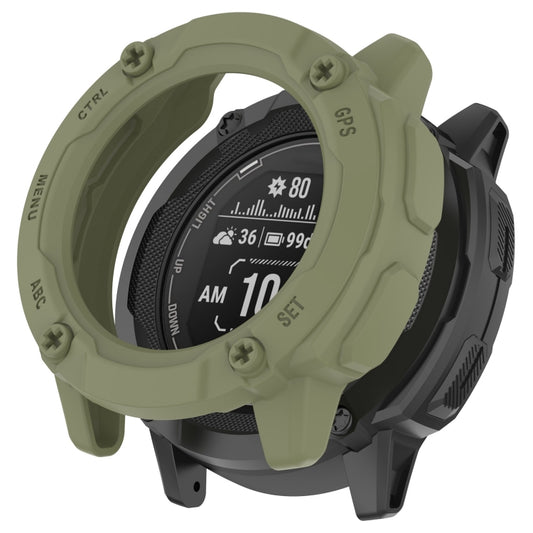 For Garmin Instinct 2X Armor Hollow Watch Protective Case(Green) - Watch Cases by buy2fix | Online Shopping UK | buy2fix