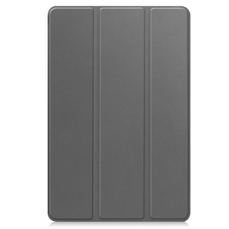 For Google Pixel Tablet Custer Pure Color 3-Fold Holder Smart Leather Tablet Case(Grey) - Google by buy2fix | Online Shopping UK | buy2fix