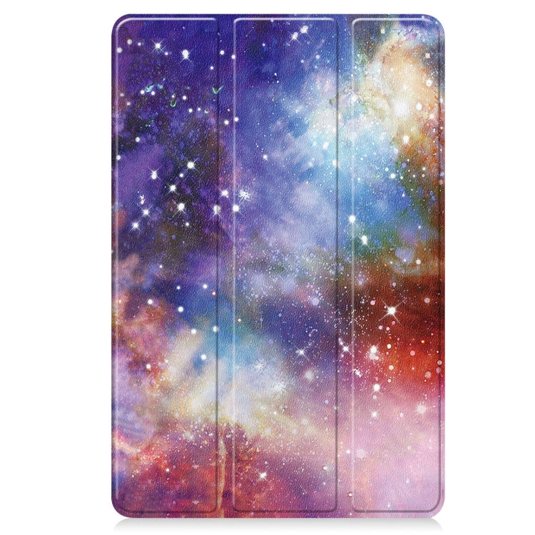 For Google Pixel Tablet Custer Painted 3-Fold Holder Smart Leather Tablet Case(Milky Way Nebula) - Google by buy2fix | Online Shopping UK | buy2fix