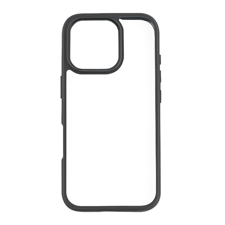 For iPhone 16 Pro Frosted TPU + Transparent PC Phone Case(Black) - iPhone 16 Pro Cases by buy2fix | Online Shopping UK | buy2fix