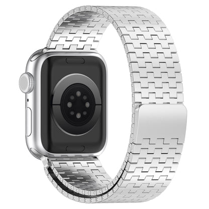 For Apple Watch Ultra 49mm Magnetic Buckle Stainless Steel Metal Watch Band(Silver) - Watch Bands by buy2fix | Online Shopping UK | buy2fix