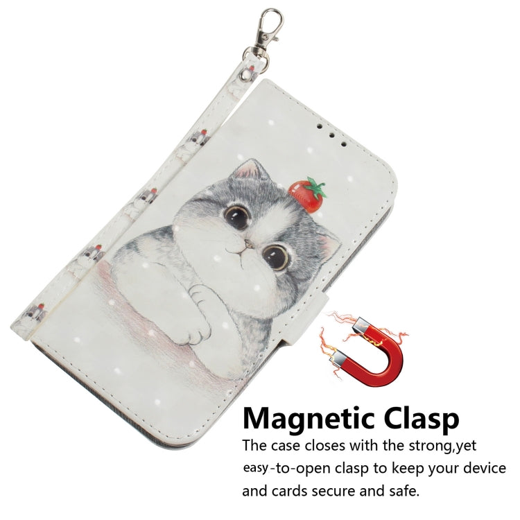 For iPhone SE 2024 3D Colored Horizontal Flip Leather Phone Case(Cute Cat) - More iPhone Cases by buy2fix | Online Shopping UK | buy2fix