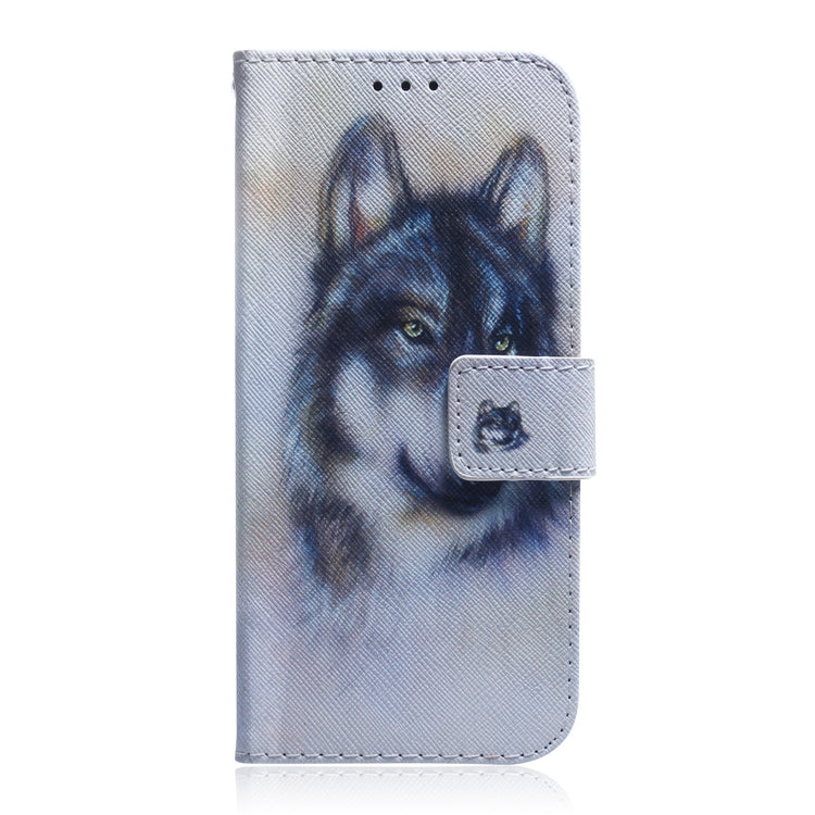 For iPhone SE 2024 Coloured Drawing Flip Leather Phone Case(White Wolf) - More iPhone Cases by buy2fix | Online Shopping UK | buy2fix