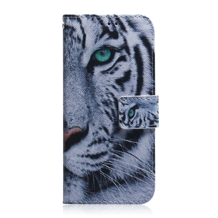 For iPhone 16 Coloured Drawing Flip Leather Phone Case(Tiger) - iPhone 16 Cases by buy2fix | Online Shopping UK | buy2fix