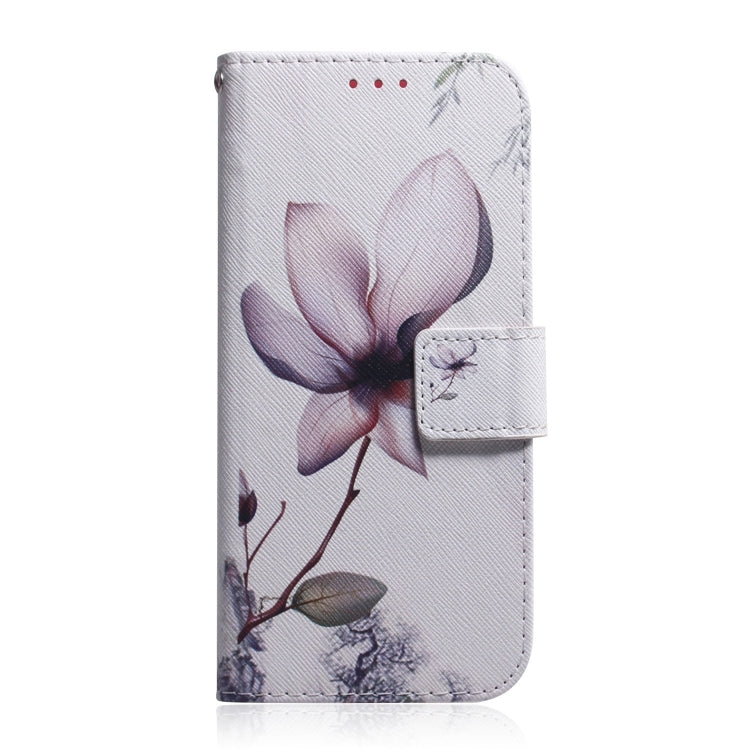 For iPhone 16 Coloured Drawing Flip Leather Phone Case(Magnolia) - iPhone 16 Cases by buy2fix | Online Shopping UK | buy2fix