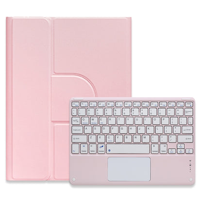 For iPad 10.2 2021 / Air 2019 Square Button 360 Degree Rotatable Bluetooth Keyboard Leather Case with Touchpad(Pink) - Universal by buy2fix | Online Shopping UK | buy2fix