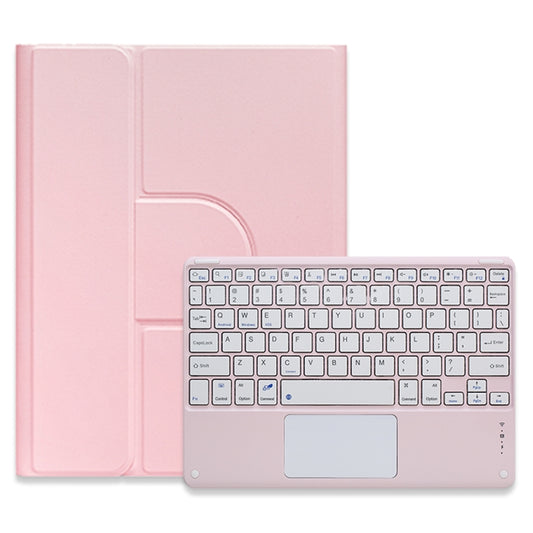 For iPad 10th Gen 10.9 2022 Square Button 360 Degree Rotatable Bluetooth Keyboard Leather Case with Touchpad(Pink) - Universal by buy2fix | Online Shopping UK | buy2fix