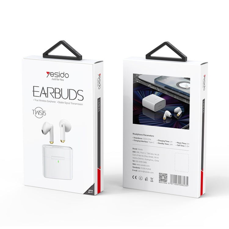 Yesido TWS15 Square True Wireless Bluetooth Noise Reduction Earphone(White) - Bluetooth Earphone by Yesido | Online Shopping UK | buy2fix