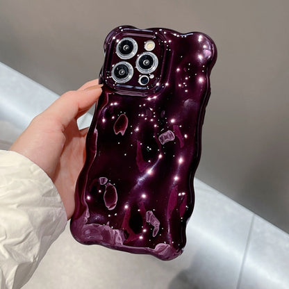 For iPhone 16 Wave Bubbles TPU Phone Case(Painted Purple) - iPhone 16 Cases by buy2fix | Online Shopping UK | buy2fix