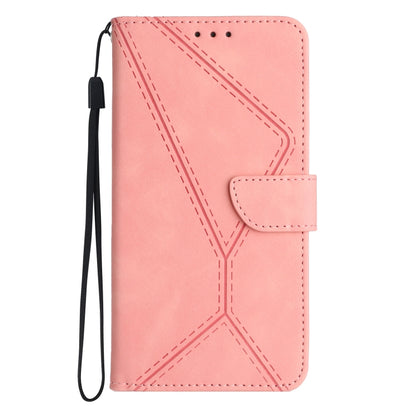 For Samsung Galaxy A05 Stitching Embossed Leather Phone Case(Pink) - Galaxy Phone Cases by buy2fix | Online Shopping UK | buy2fix