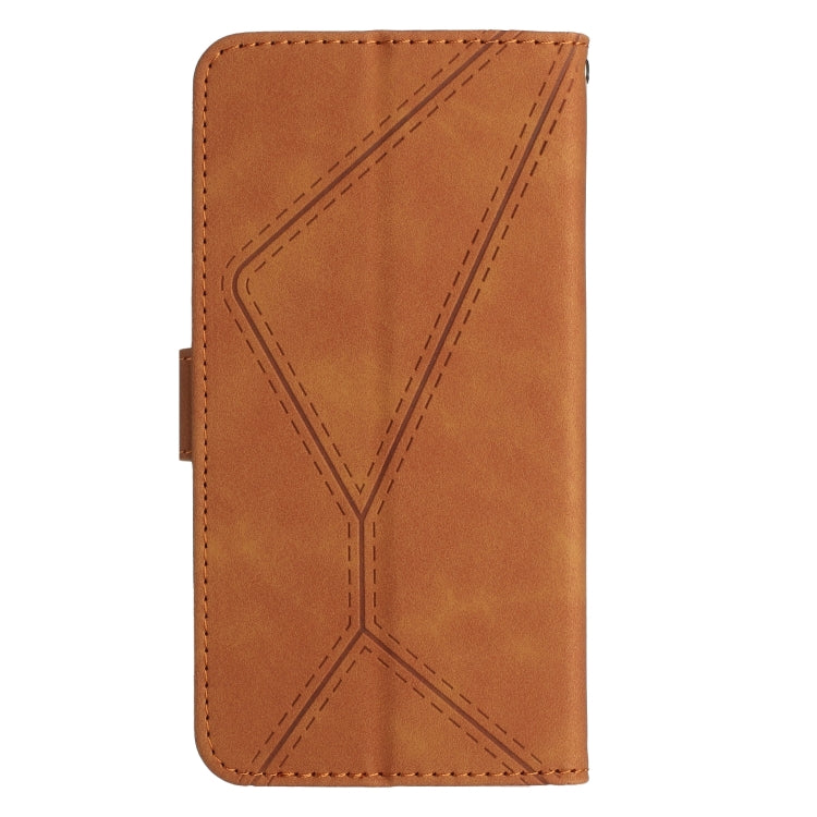 For Samsung Galaxy A35 5G Stitching Embossed Leather Phone Case(Brown) - Galaxy Phone Cases by buy2fix | Online Shopping UK | buy2fix