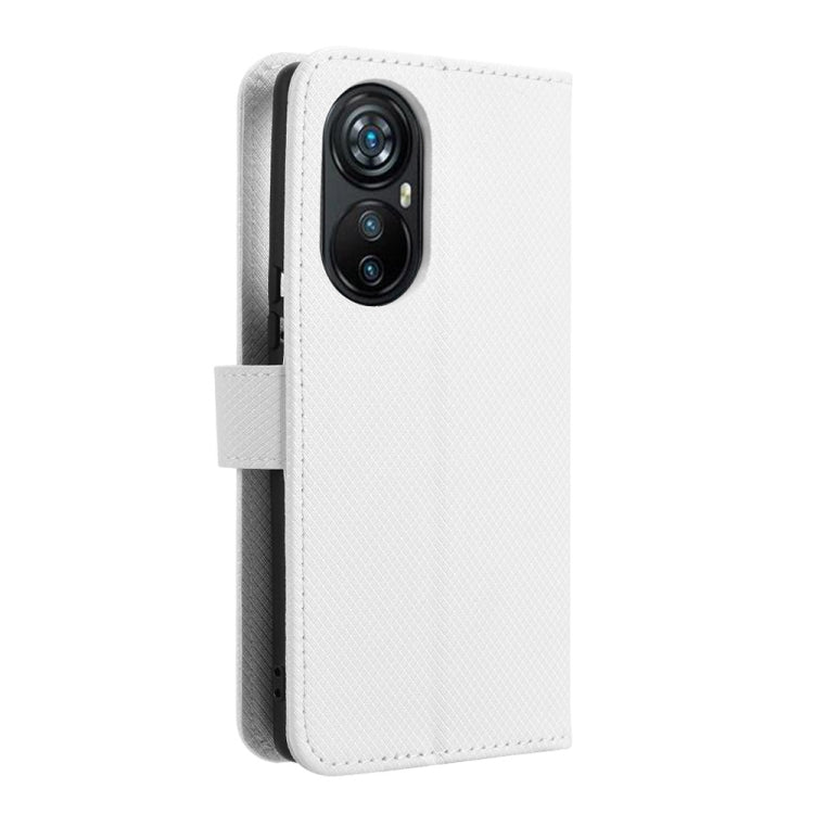 For Blackview A200 Pro Diamond Texture Leather Phone Case(White) - More Brand by buy2fix | Online Shopping UK | buy2fix