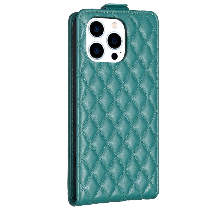 For iPhone 16 Pro Max Diamond Lattice Vertical Flip Leather Phone Case(Green) - iPhone 16 Pro Max Cases by buy2fix | Online Shopping UK | buy2fix