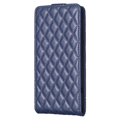 For iPhone 16 Pro Max Diamond Lattice Vertical Flip Leather Phone Case(Blue) - iPhone 16 Pro Max Cases by buy2fix | Online Shopping UK | buy2fix