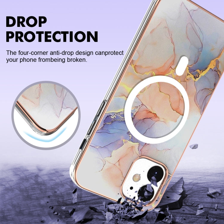 For iPhone 12 / 12 Pro Marble Pattern Dual-side IMD Magsafe TPU Phone Case(White Marble) - iPhone 12 / 12 Pro Cases by buy2fix | Online Shopping UK | buy2fix