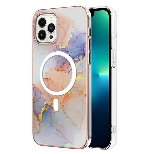 For iPhone 15 Pro Max Marble Pattern Dual-side IMD Magsafe TPU Phone Case(White Marble) - iPhone 15 Pro Max Cases by buy2fix | Online Shopping UK | buy2fix