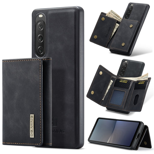 For Sony Xperia 10 V DG.MING M1 Series 3-Fold Multi Card Wallet + Magnetic Phone Case(Black) - Sony Cases by DG.MING | Online Shopping UK | buy2fix