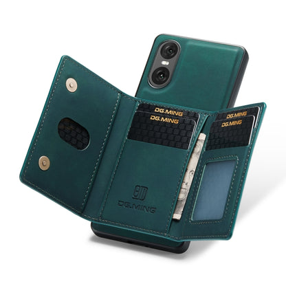 For Sony Xperia 10 VI DG.MING M2 Series 3-Fold Multi Card Bag + Magnetic Phone Case(Green) - Sony Cases by DG.MING | Online Shopping UK | buy2fix