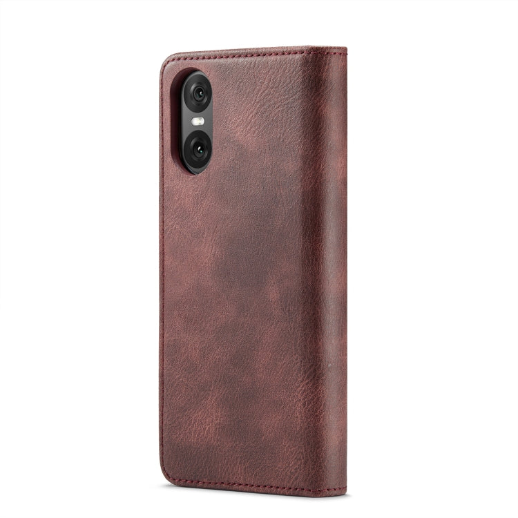 For Sony Xperia 10 VI DG.MING Crazy Horse Texture Detachable Magnetic Leather Phone Case(Red) - Sony Cases by DG.MING | Online Shopping UK | buy2fix