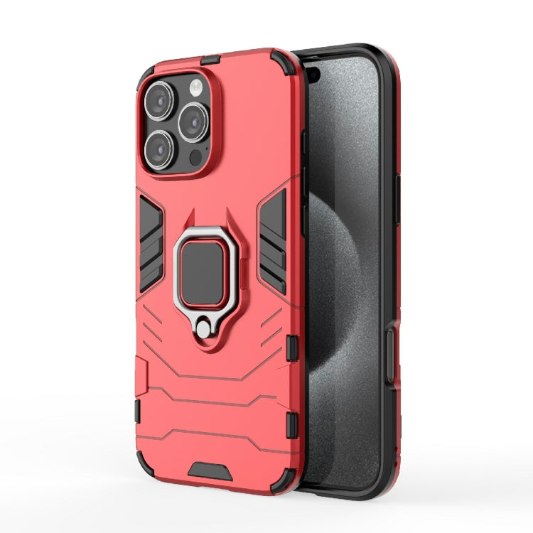 For iPhone 16 Pro Max Shockproof PC + TPU Holder Phone Case(Red) - iPhone 16 Pro Max Cases by buy2fix | Online Shopping UK | buy2fix