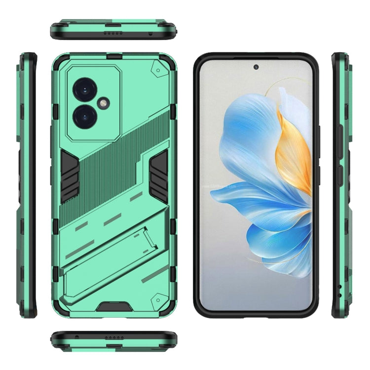 For Honor 100 5G Punk Armor 2 in 1 PC + TPU Phone Case with Holder(Green) - Honor Cases by buy2fix | Online Shopping UK | buy2fix