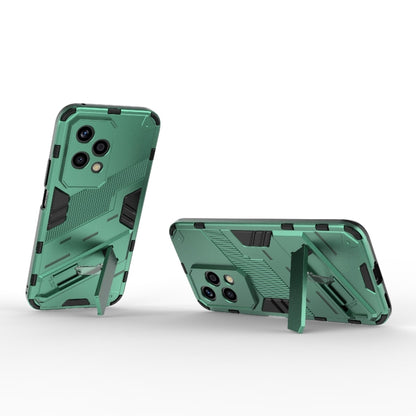 For Honor 200 Lite Global Punk Armor 2 in 1 PC + TPU Phone Case with Holder(Green) - Honor Cases by buy2fix | Online Shopping UK | buy2fix