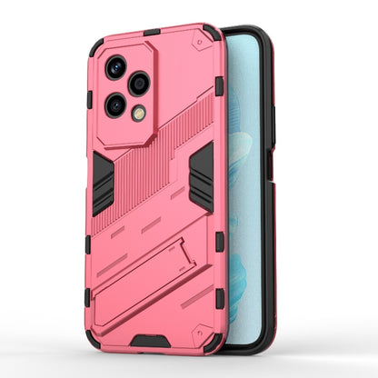 For Honor 200 Lite Global Punk Armor 2 in 1 PC + TPU Phone Case with Holder(Light Red) - Honor Cases by buy2fix | Online Shopping UK | buy2fix