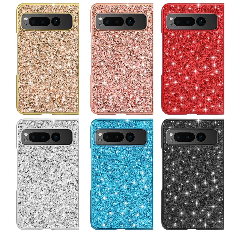 For Google Pixel Fold Glitter Powder Shockproof TPU Phone Case(Blue) - Google Cases by buy2fix | Online Shopping UK | buy2fix