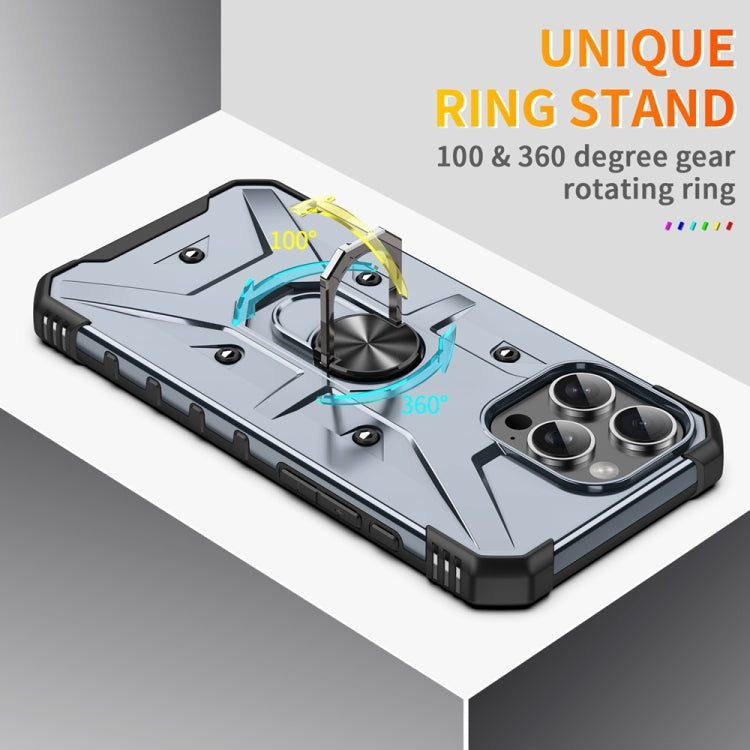 For iPhone 16 Pro Ring Holder Phone Case(Grey) - iPhone 16 Pro Cases by buy2fix | Online Shopping UK | buy2fix