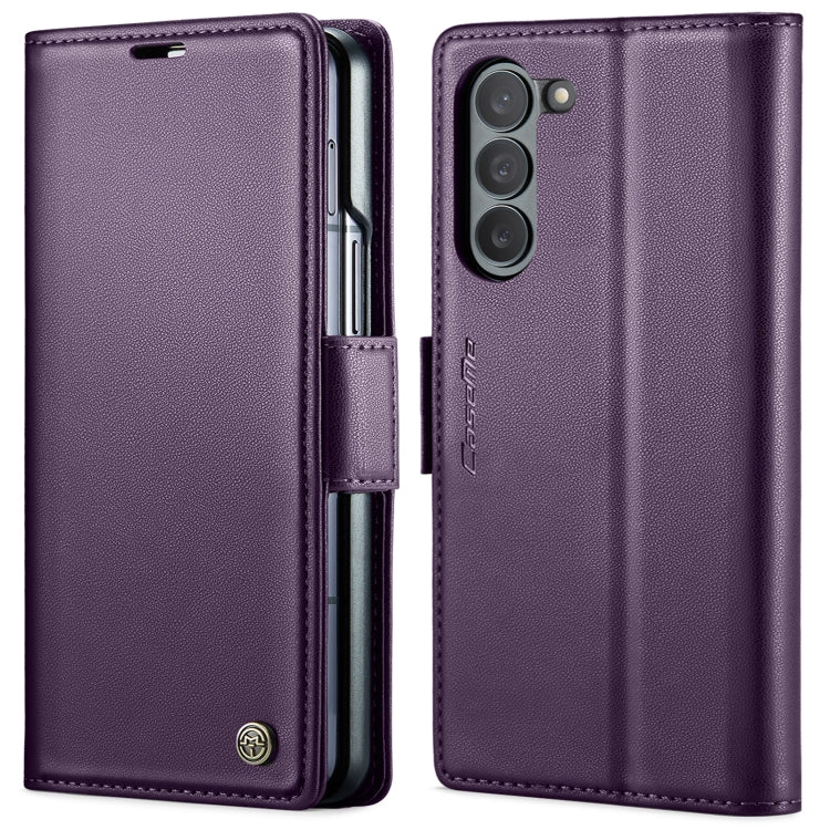 For Samsung Galaxy Z Fold6 5G CaseMe 023 Butterfly Buckle Litchi Texture RFID Anti-theft Leather Phone Case(Pearly Purple) - Galaxy Z Fold6 5G Cases by CaseMe | Online Shopping UK | buy2fix