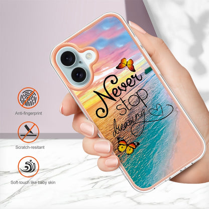 For iPhone 16 Electroplating Pattern IMD TPU Shockproof Case(Dream Chasing Butterfly) - iPhone 16 Cases by buy2fix | Online Shopping UK | buy2fix