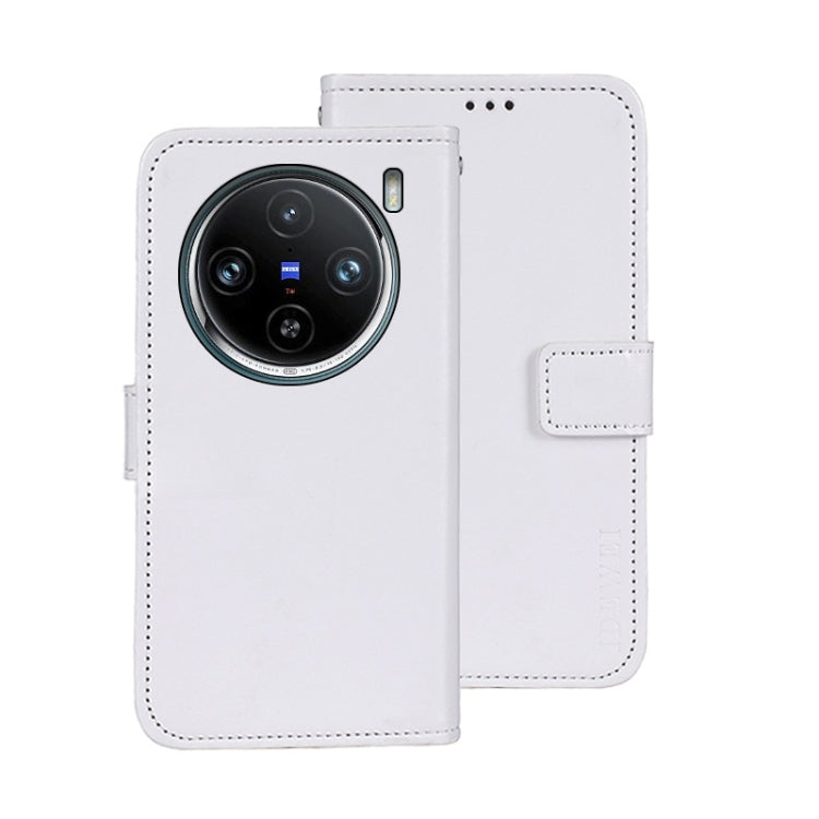 For vivo X100 Pro idewei Crazy Horse Texture Leather Phone Case(White) - X100 Pro Cases by idewei | Online Shopping UK | buy2fix