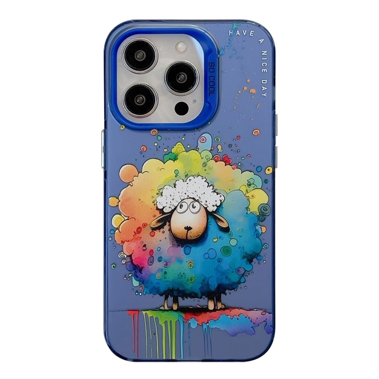 For iPhone 16 Pro Max Animal Pattern Oil Painting Series PC + TPU Phone Case(Sheep) - iPhone 16 Pro Max Cases by buy2fix | Online Shopping UK | buy2fix