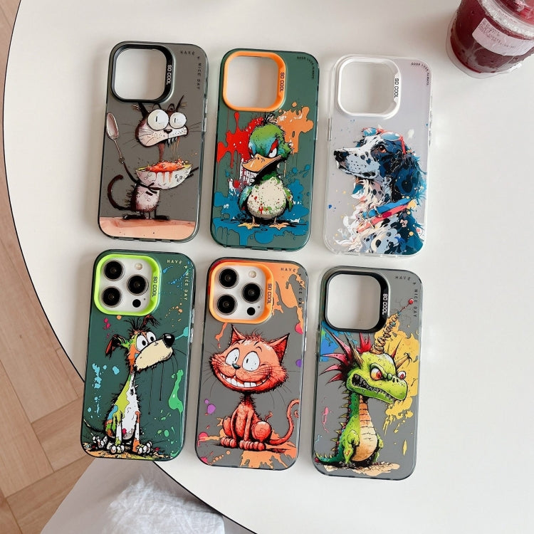 For iPhone 16 Pro Animal Pattern Oil Painting Series PC + TPU Phone Case(Rabbit) - iPhone 16 Pro Cases by buy2fix | Online Shopping UK | buy2fix