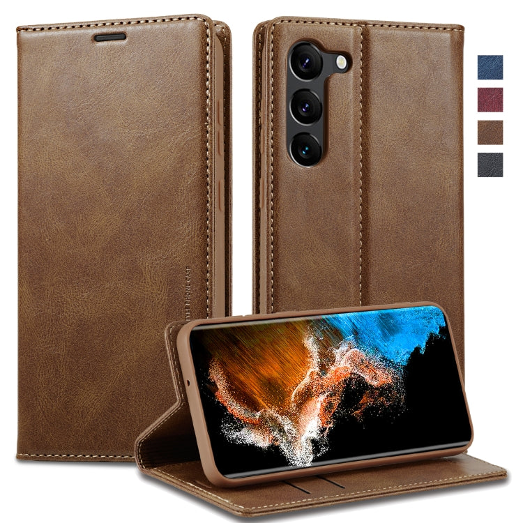 For Samsung Galaxy S24+ LC.IMEEKE RFID Anti-theft Leather Phone Case(Brown) - Galaxy S24+ 5G Cases by LC.IMEEKE | Online Shopping UK | buy2fix