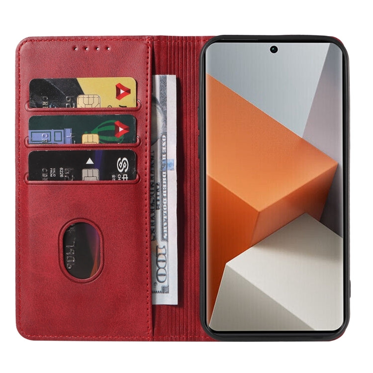 For Xiaomi Redmi Note 13 Pro+ Magnetic Closure Leather Phone Case(Red) - Note 13 Pro+ Cases by buy2fix | Online Shopping UK | buy2fix