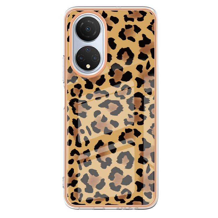 For Honor X7 Electroplating Marble Dual-side IMD Phone Case(Leopard Print) - Honor Cases by buy2fix | Online Shopping UK | buy2fix