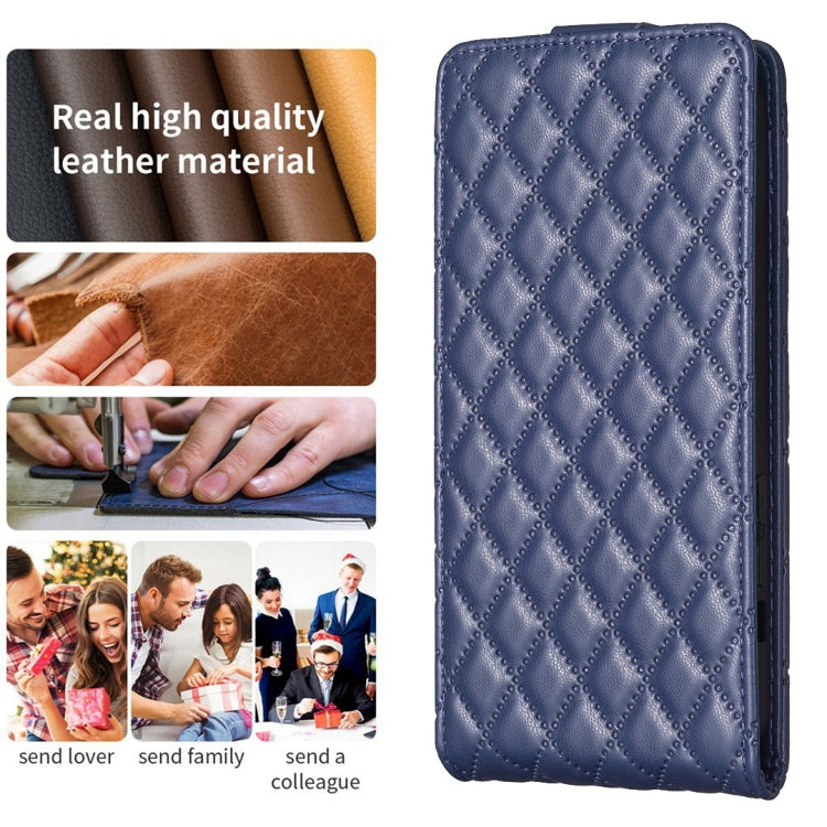 For Xiaomi 13 Pro Diamond Lattice Vertical Flip Leather Phone Case(Blue) - 13 Pro Cases by buy2fix | Online Shopping UK | buy2fix