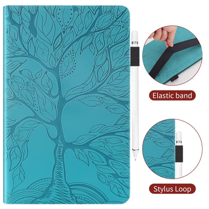 For Samsung Galaxy Tab S9 / S8 / S7 Life Tree Series Horizontal Flip Leather Tablet Case(Lake Blue) - Galaxy Tab S8 Cases by buy2fix | Online Shopping UK | buy2fix