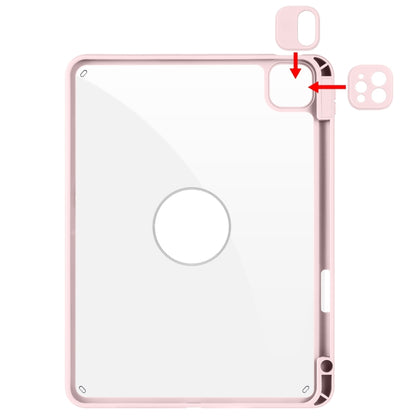 For iPad Pro 11 2024 Acrylic 360 Rotation Detachable Leather Tablet Case(Sand Pink) - iPad Pro 11 2024 Cases by buy2fix | Online Shopping UK | buy2fix