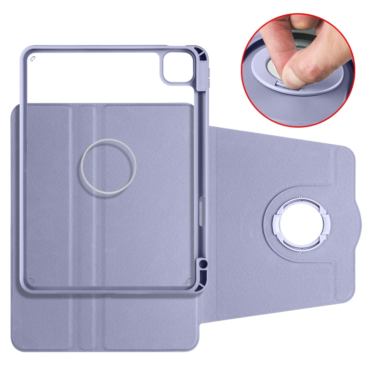 For iPad Pro 11 2024 Acrylic 360 Rotation Detachable Leather Tablet Case(Lavender Purple) - iPad Pro 11 2024 Cases by buy2fix | Online Shopping UK | buy2fix