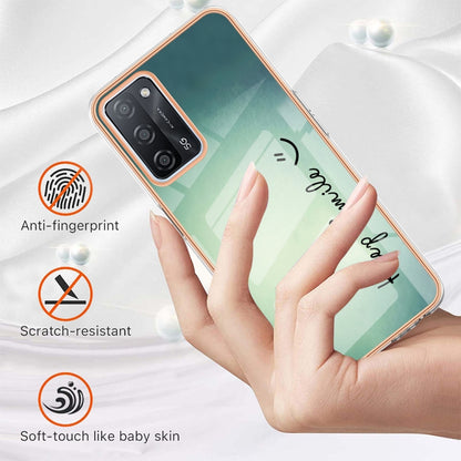 For OPPO A55 5G / A53s 5G / A54 4G Electroplating Marble Dual-side IMD Phone Case(Smile) - OPPO Cases by buy2fix | Online Shopping UK | buy2fix