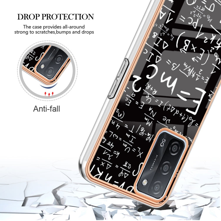 For OPPO A55 5G / A53s 5G / A54 4G Electroplating Marble Dual-side IMD Phone Case(Equation) - OPPO Cases by buy2fix | Online Shopping UK | buy2fix