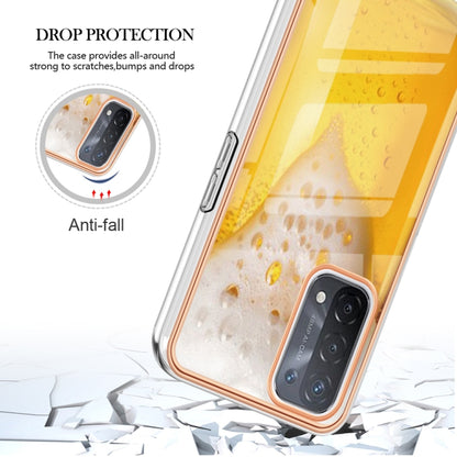 For OPPO A74 / A93 5G / A54 5G / A93s 5G Electroplating Marble Dual-side IMD Phone Case(Draft Beer) - OPPO Cases by buy2fix | Online Shopping UK | buy2fix