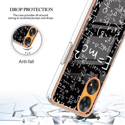 For OPPO Reno8 T 4G Electroplating Marble Dual-side IMD Phone Case(Equation) - OPPO Cases by buy2fix | Online Shopping UK | buy2fix