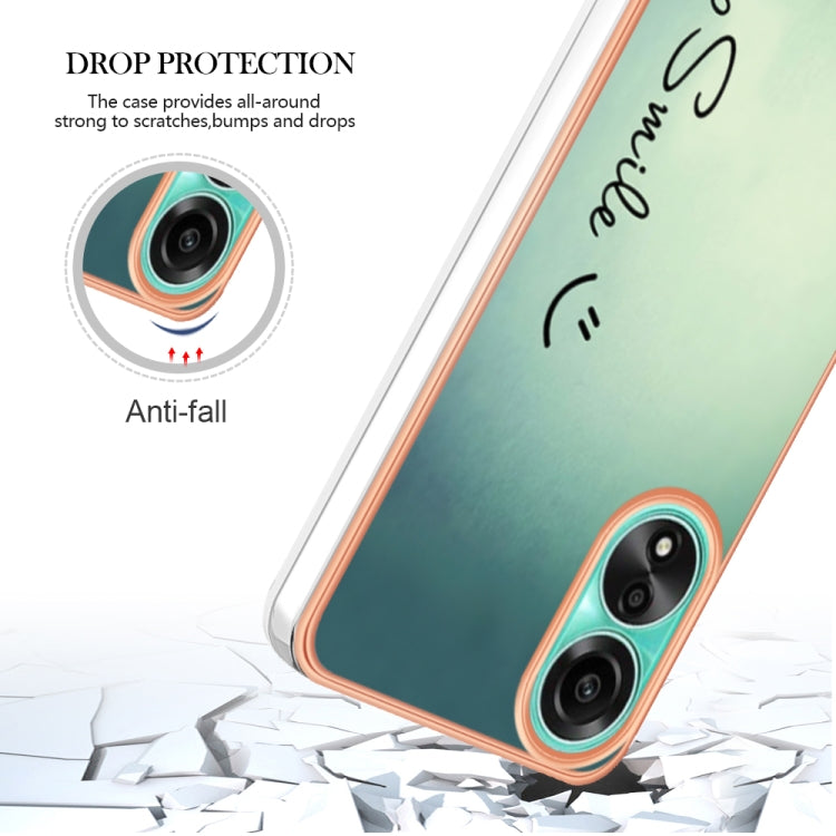 For OPPO A78 4G Electroplating Marble Dual-side IMD Phone Case(Smile) - OPPO Cases by buy2fix | Online Shopping UK | buy2fix