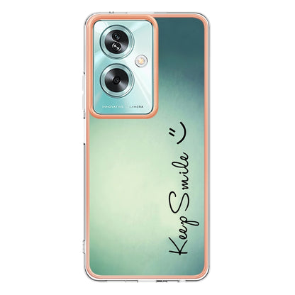 For OPPO A79 5G Global Electroplating Marble Dual-side IMD Phone Case(Smile) - OPPO Cases by buy2fix | Online Shopping UK | buy2fix