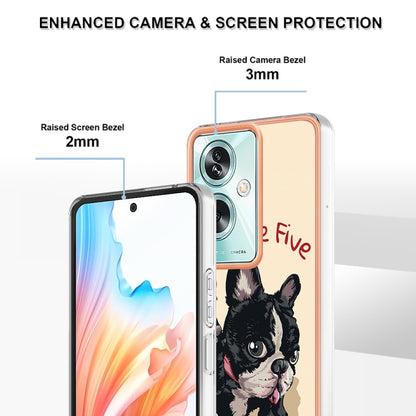 For OPPO A79 5G Global Electroplating Marble Dual-side IMD Phone Case(Lucky Dog) - OPPO Cases by buy2fix | Online Shopping UK | buy2fix